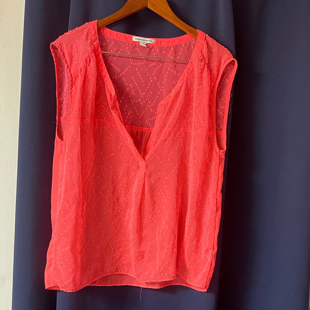American Eagle Outfitters Coral Sleeveless Blouse